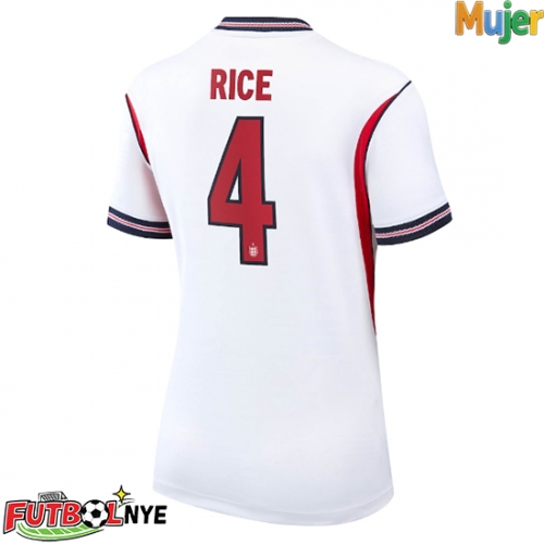 Camiseta Inglaterra Declan Rice #4 Primera Equipación para mujer Mundial 2026 manga corta